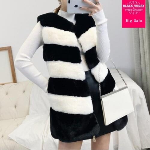 Winter womens jacket faux fur vest coat fashion fur waistcoat female sleeveless long fur jacket overcoat warm vest outwear L1609
