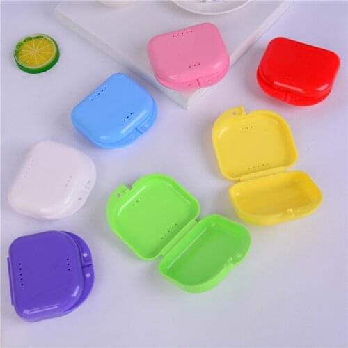 1Pcs Denture Bath Storage Box Case Dental False Teeth Appliance Container Dentures Cleaner Storage Boxes