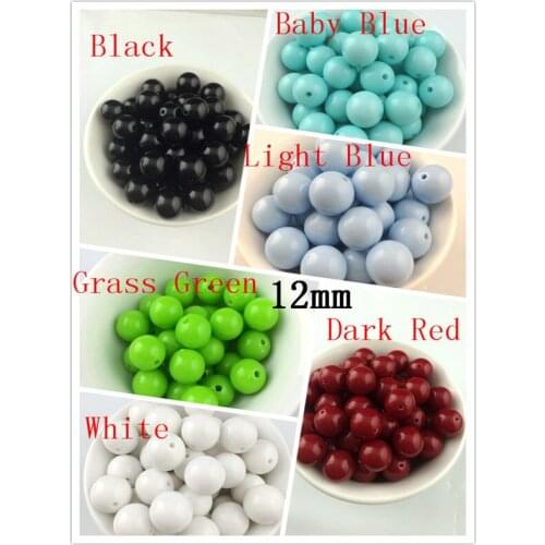 410PCS/lot 12mm Acrylic Round Beads Jewelry Girls Acrylic Bubblegum Chunky Beads Necklace Bracelet DIY Beads For Jewelry Making