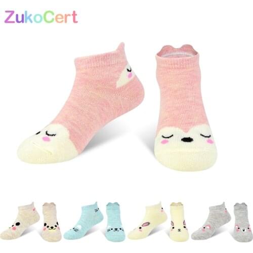 5 Pair/Lot Kawaii Soft Cotton Kids Socks Baby Mesh Breathable Cartoon Boys Girls Sock Children Soft Cute Cartoon Socks
