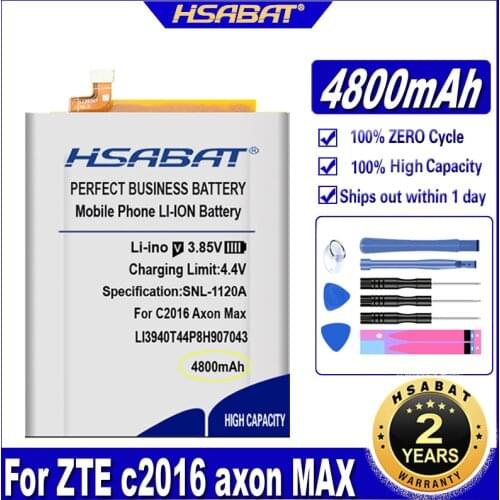 HSABAT 4800mAh Li3940T44P8h907043 Battery for ZTE Axon Max C2016, Axon Max C2016 Dual SIM Batteries