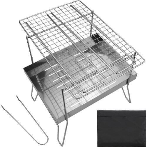 BBQ Stove Accessories Grill Stainless Steel Backing Hiking Picnic Home Park Camping Grill Portable Charcoal Grill