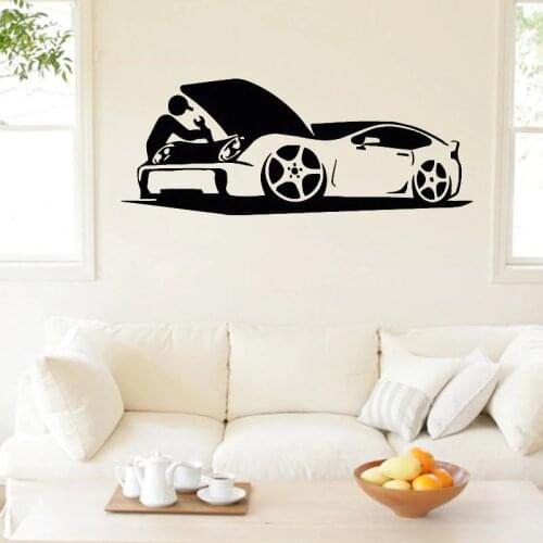 Auto Car Repair Wall Sticker Home Decor Bedroom Wall Decals Vinyl Window Wallpaper Boys Room Decoration Wall Art Murals Poster