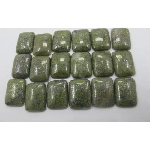 Natural Green lapis Lazuli Bead Cabochon 15x20mm Rectangle Cabochon,Gem Stone Jewelry Ring Face Pendnat 10pcs/lot