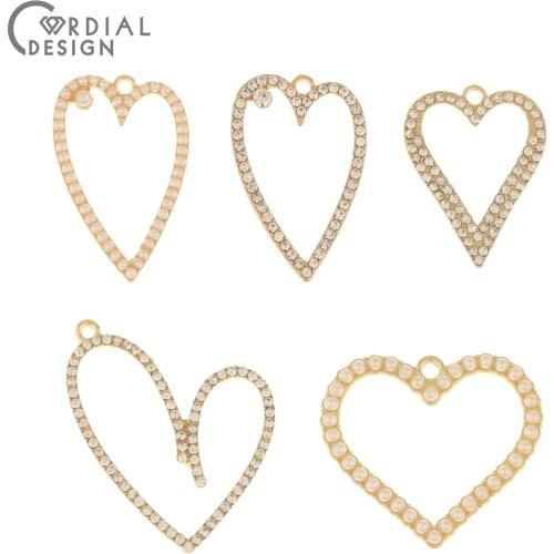 Cordial Design 50Pcs Jewelry Accessories/DIY/Heart Shape/Earrings Pendants/Imitation Pearl/Jewelry Findings Components/Hand Made