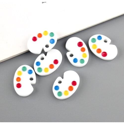 DIY Jewelry Findings 10pcs 16*24mm Flatback Kawaii Paint Tray Resin Cabochon Embellishments Scrapbooking Phone Shell Decor Charm