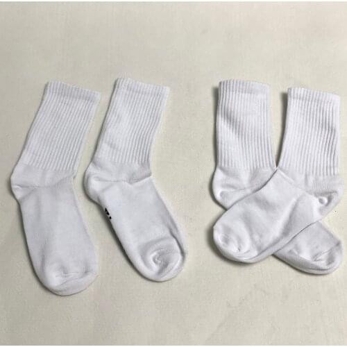 Kinzomor 2 pairs of white socks sports fashion socks cotton comfortable breathable for outdoor