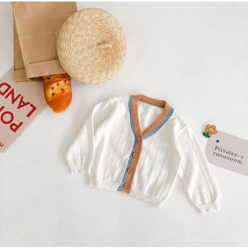Summer Baby Boy Girl Knitted Jackets Baby Clothes Spring Autumn Hollow Cardigan Sun Protection Coat White Newborn Sweaters Tops