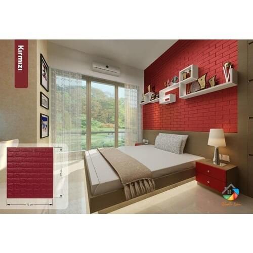 Colorful Home Wallpaper Self-Adhesive Red
