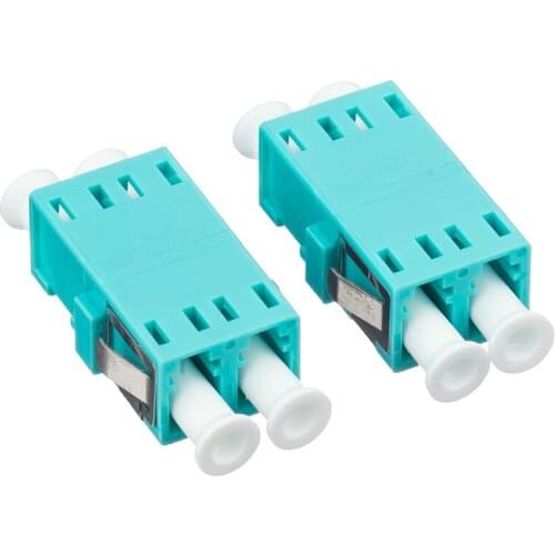 LC UPC duplex fiber optic adapter OM3 Aqua Multimode DX coupler connector free shipping