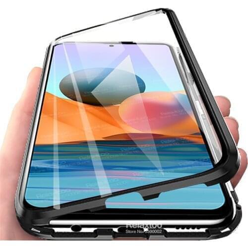 360° Magnetic Flip Cover For Xiaomi Redmi Note 10 Pro Case Redme Note10 4G 10Pro 10s Double-Sided Glass Phone Protective Coque