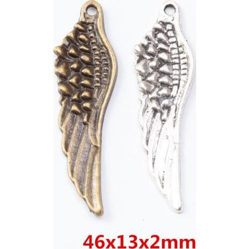 30 pieces of retro metal zinc alloy wing pendant for DIY handmade jewelry necklace making 7316