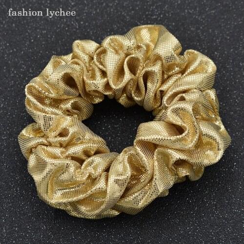 Fashion lychee Classic Design Sequins Shiny Scrunchies Hair Bands For Girls Hair Fasten Fashion Jewelry Accessories