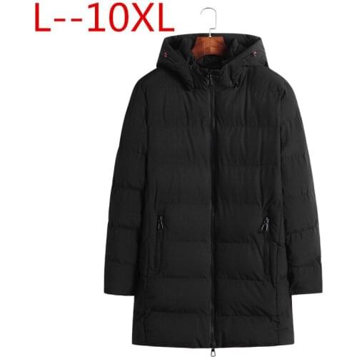 Plus 10XL 8XL 6XL 5X Mens Winter Long Warm Jacket Parkas Men Casual Medium-Long Windproof Thickening Hat Jacket Parkas Coat Men