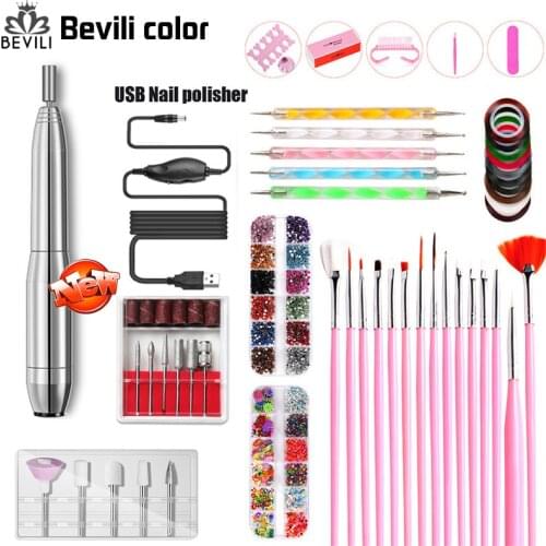 Nail Set Electric Nail Polisher Nail Art Manicure Pedicure Manicure Pen Sander Exfoliating Grinding Polishing Nail Tools Set