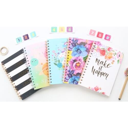 2019 New cute school coil spiral hardcover composition notebooks stationery supplies,candy student college line paper,A5