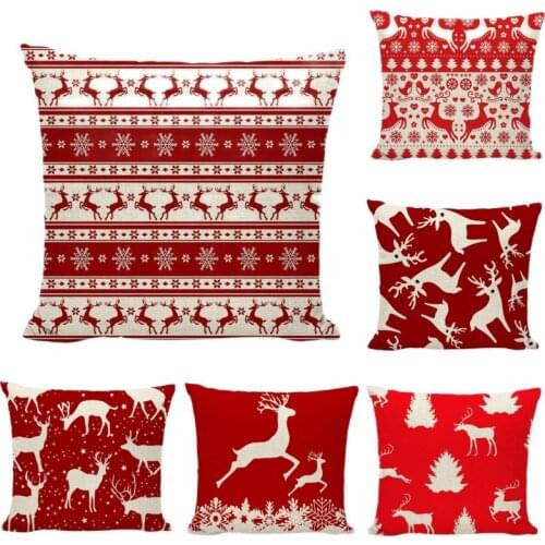 Happy New Year Pillowcase Cushion Cover Throw Pillow Case Merry Christmas Gifts Home Office Living Room 45X45cm Sofa Cushion