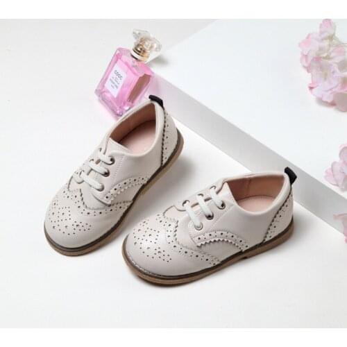 Autumn New Girls School Shoes Kids Leather Shoes For Girl Princess Shoes Boy Casual Brock Flats Baby Toddler Shoes Size 23-33
