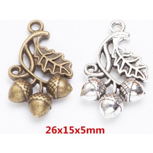 30pcs 26X15MM Antique Pinecone Pine Cone Acorn Charms Metal Vintage Pendants for Bracelet Necklace Earring DIY Jewelry Making