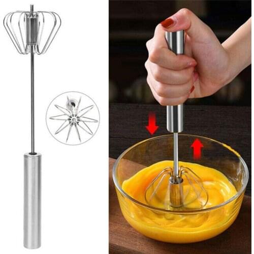 Semi-automatic Egg Beater 304 Steel Egg Whisk Manual Hand Mixer Self Turning Egg Stirrer Kitchen Accessories Egg Tools