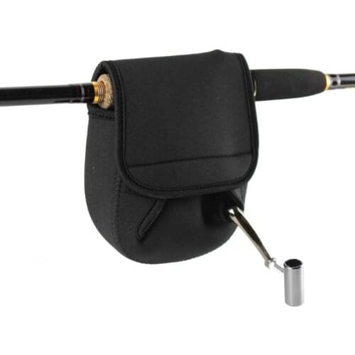 Portable Black Spinning Fishing Reel Protective Bag Fishing Bag Case Baitcasting Cover Pouch Holder articulos de pesca