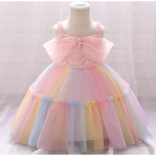 Baby girl mesh one-shoulder dress sweet sling puffy princess dress girl birthday party dress wedding dress formal dress