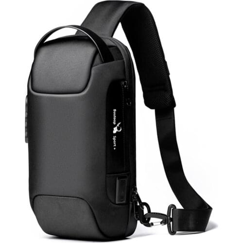 Mens Waterproof USB Oxford Crossbody Bag Anti-theft Shoulder Sling Bag Multifunction Short Travel Messenger Chest Pack For Male