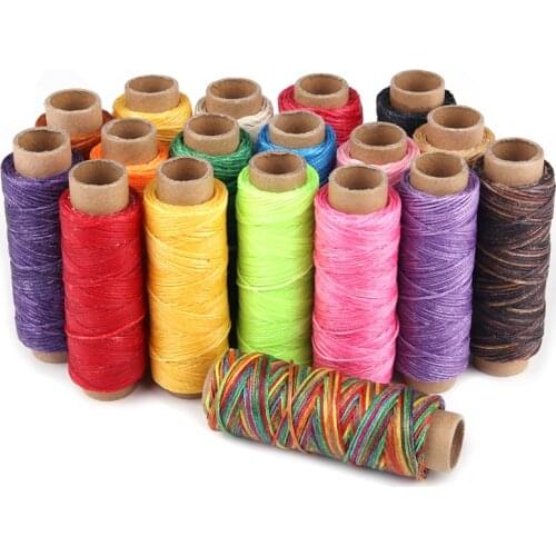 Nonvor Leather Sewing Thickness Waxed Thread Cord for DIY Handicraft Tool Hand Stitching Thread Flat Waxed Durable Sewing Line