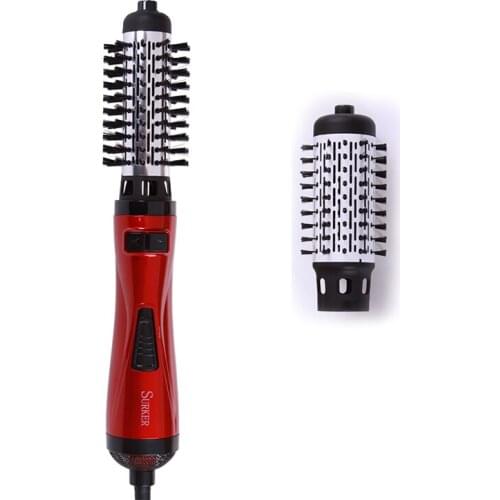 2 In 1 Rotating Brush Hot Air Styler Comb Curling Iron Roll Styling Brush Hair Dryer Blow With Nozzles 2 Speed & 3 Heat Setting