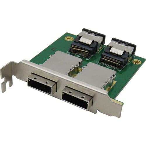 XT-XINTE Mini SAS 36P-26P PCI Adapter board (Dual) Internal SFF8087 to External 8088 PCI Card with PCI Mounting Plate