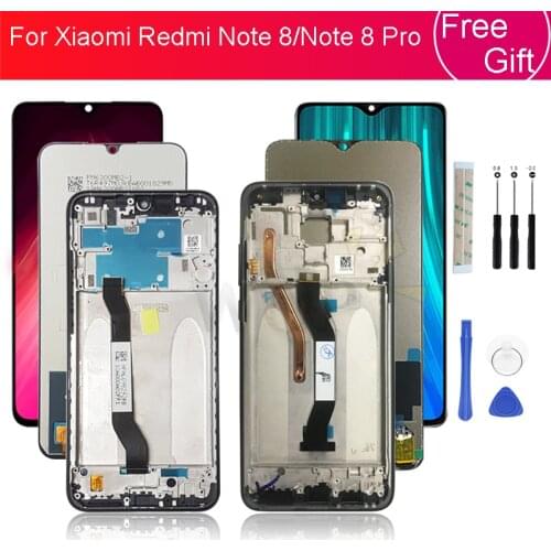 For xiaomi Redmi Note 8 LCD display touch screen digitizer Assembly for redmi note 8 pro screen +frame replacement Parts