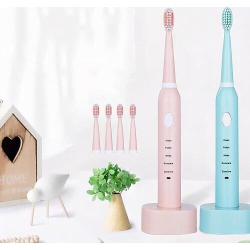Super Sonic Electric Toothbrush For Adults Kid Waterproof Ultrasonic Automatic 5 Mode Powerful USB Smart Electric Toothbrush