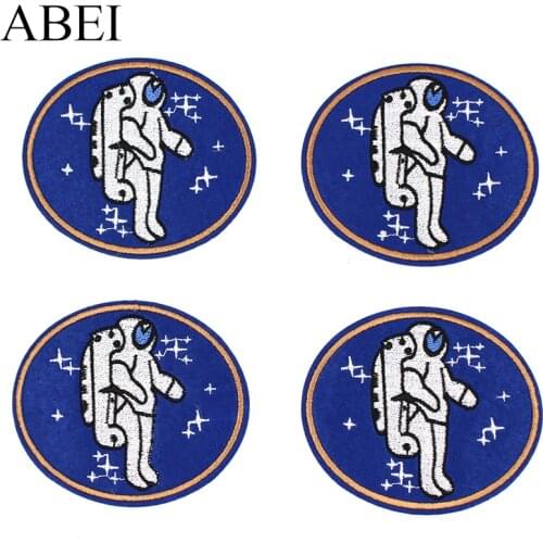 10pcs/lot Embroidered astronaut Patches DIY Handmade Patchwork Iron On Clothes Stikcers Jeans Coats Garments Appliques Sew Badge