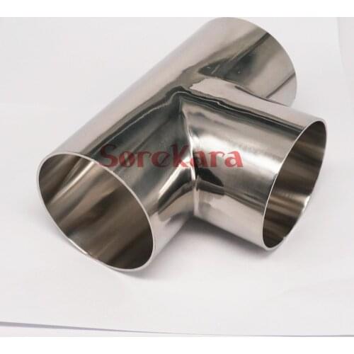 102mm 4" O/D 304 Stainless Steel Sanitary Weld Tee Connector Pipe Fitting