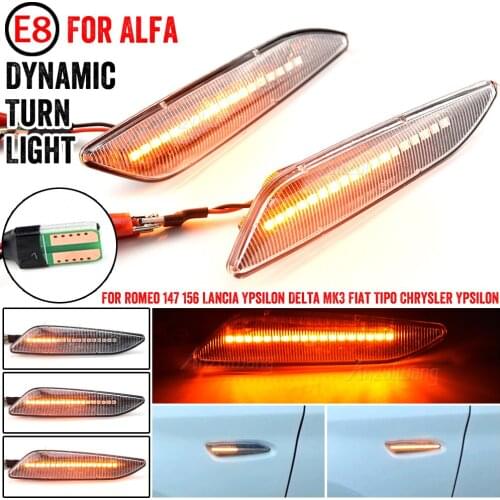 2Pc For Alfa Romeo Mito 147 156 Fiat Egea Tipo 356 Lancia Dynamic LED Side Marker Light Arrow Turn Signal Blinker Indicator Lamp