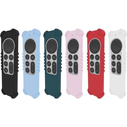 2021 Anti-Lost Protective Case for -Apple TV 4K 2nd Gen Siri Remote Anti-Slip Durable Silicon Shockproof Cover