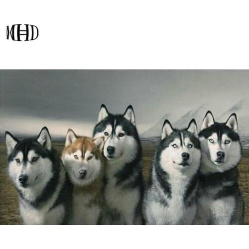 MHD 3d diy diamond painting wolf icon mosaic sticker full & square 5D diamond cross stitch sewing room decoration wolf