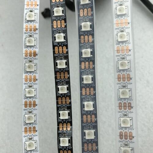 5m 60LEDs/m DC12V addressable WS2812B led pixel strip,60pcs WS2812B/M with 60pixels;WHITE/BLACK PCB;IP20/IP66