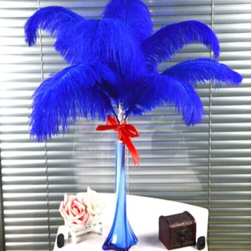50PCS Beautiful Royal Blue 15-60cm/6-24 inch Natural Ostrich Feathers Wedding Party Christmas Home Crafts Accessories Decoration