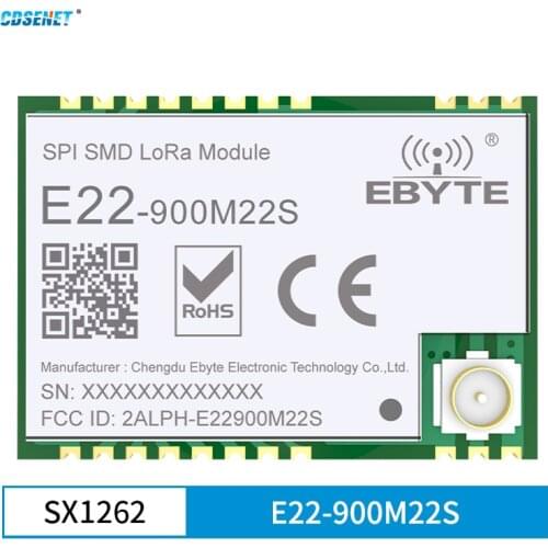 CDSENET SX1262 LoRa Wireless RF Module 22dBm 915MHz SMD Transmitter Receiver IoT Electricity Monitor Security Alarm E22-900M22S
