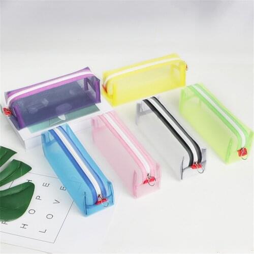 6 Color Pencil Case Transparent Gift School Pencil Box Pencil Case Pencil Bag School Supplies Stationery