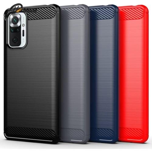 For Xiaomi Redmi Note 10 Pro Case Cover 9 8 8T 9S 10T Pro Lite Anti-knock Bumper Soft TPU Carbon Fiber Phone Case Redmi Note 9T