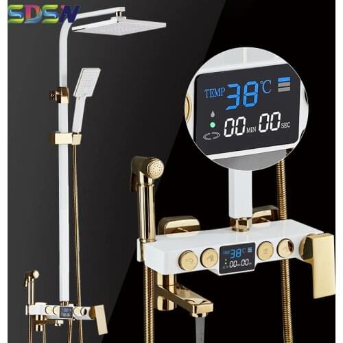 Digital Shower System Bathroom Faucets Rainfall Bath Shower Set Thermostatic Shower Sytem Brass Shower Faucets European Style