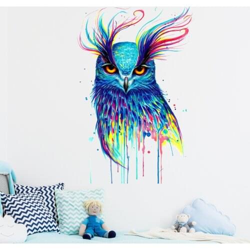 Color Owl Wall Stickers Kids Room Boy Girl Bedroom Decor Creative Home Living Room Decoration Wallstickers Decals for Furniture