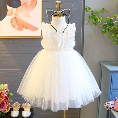 Baby White Dress Toddler Kids Baby Girls Dress Embroidery Tulle Party Pageant Princess Dresses Vestidos De Princesas Ninas