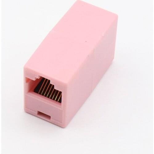 IMC Hot 10 Pcs RJ45 8P8C Red Double Ports Female Plug Telephone Connector