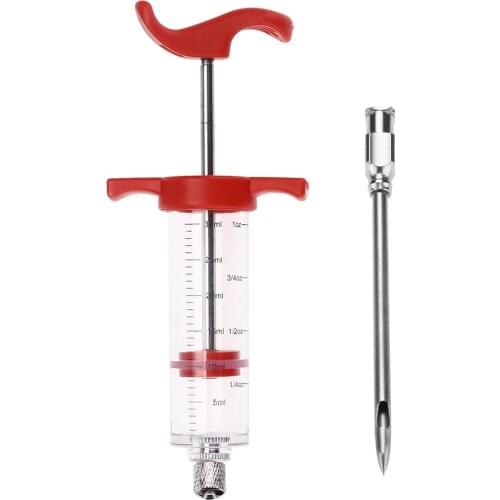 Meat Marinade Injector Turkey Chicken Flavour Sauce Cooking Syringe Needle BBQ Kitchen Tool Accessories
