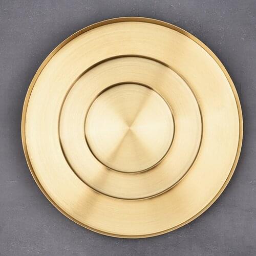 Exquisite Home Gold Kitchen Space Saving Round Shape Jewelry Display Decorative Storage Tray Desktop Stainless Steel Bathroom