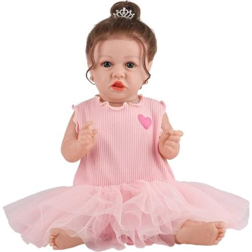 Bebes doll 58cm Full Silicone Reborn Baby Doll Kid Playmate Gift For Girls Vinyl Baby Girl Soft Toys For Bebes Reborn Brinquedo