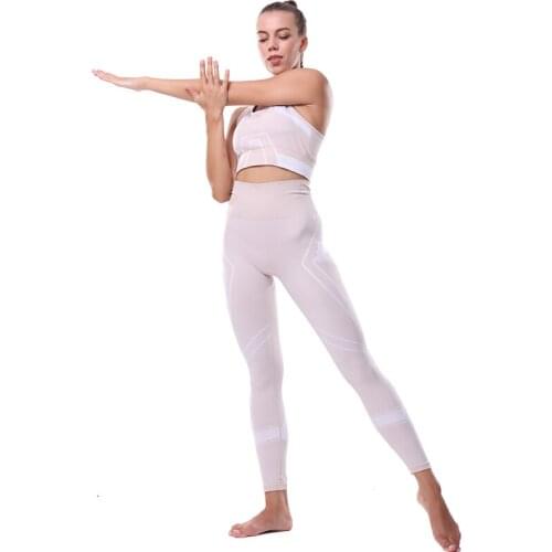 Yoga Sets Women Gym Sports Set Elastic Sports Hight Waist Leggings Sportswear Workout Sets Women Yoga Sets Women Gym Sports Set